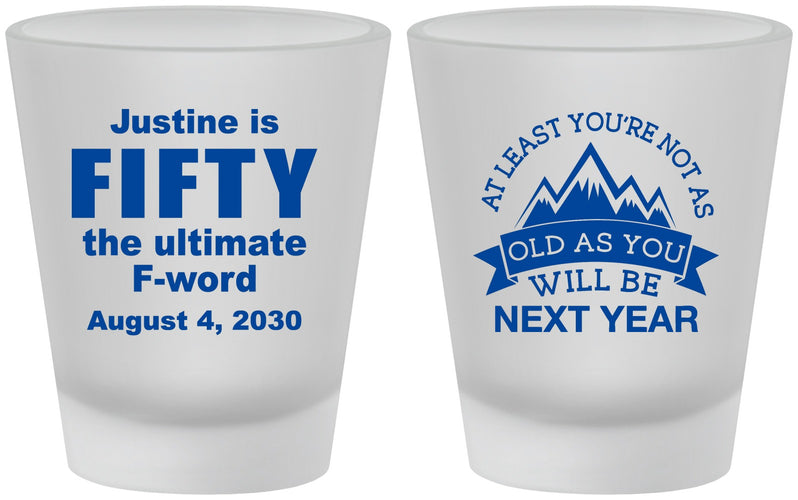 Custom Birthday Frosted Shot Glasses - 50th | 20268