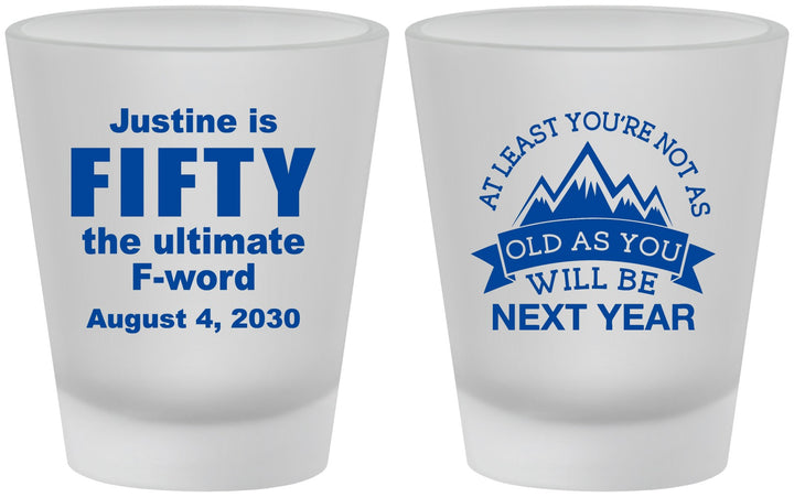 Custom Birthday Frosted Shot Glasses - 50th | 20268