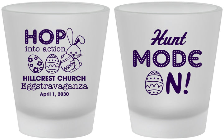 Custom Easter Frosted Shot Glasses - Hunt Mode On Bunny | 210000
