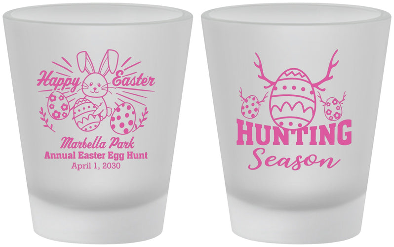 Custom Easter Frosted Shot Glasses - Bunny Egg Hunt | 210003