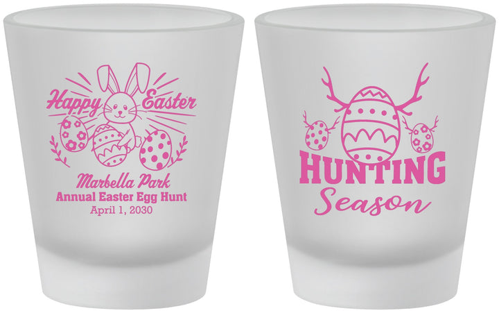 Custom Easter Frosted Shot Glasses - Bunny Egg Hunt | 210003