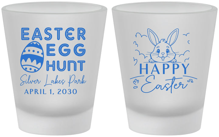 Custom Easter Frosted Shot Glasses - Egg Hunt Bunny | 210005