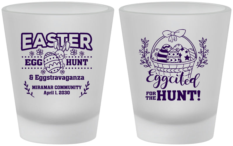 Custom Easter Frosted Shot Glasses - Eggcited For Hunt Bunny | 210006