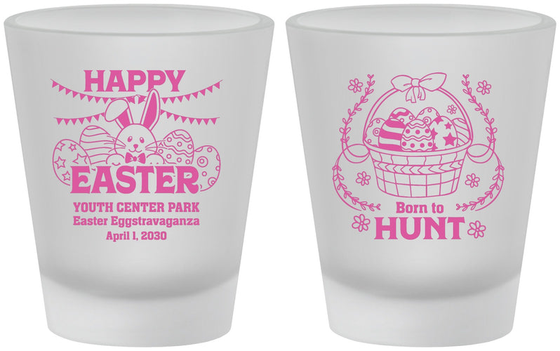 Custom Easter Frosted Shot Glasses - Born To Hunt Bunny | 210007