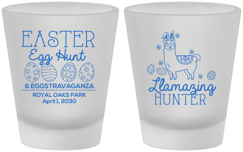 Custom Easter Frosted Shot Glasses - Llama Eggs | 210009