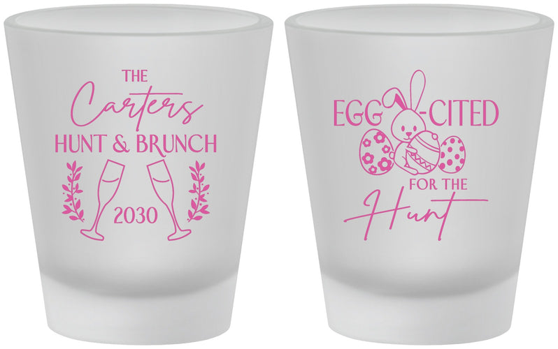 Custom Easter Frosted Shot Glasses - Eggcited For Hunt Bunny | 210011