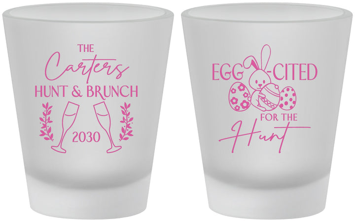 Custom Easter Frosted Shot Glasses - Eggcited For Hunt Bunny | 210011