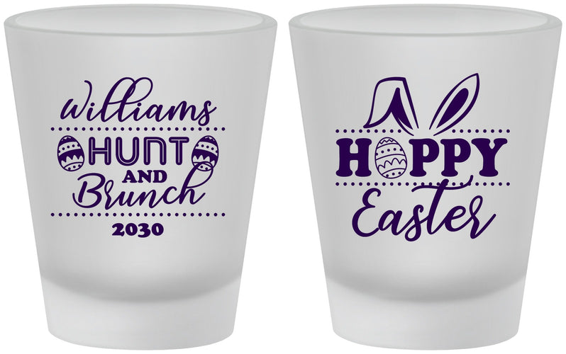 Custom Easter Frosted Shot Glasses - Hoppy Bunny Eggs | 210012