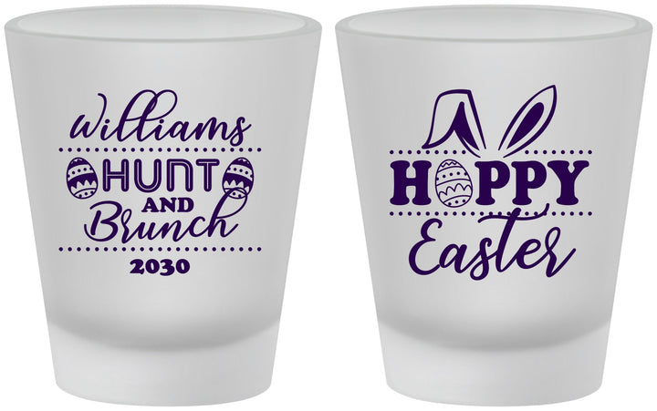 Custom Easter Frosted Shot Glasses - Hoppy Bunny Eggs | 210012