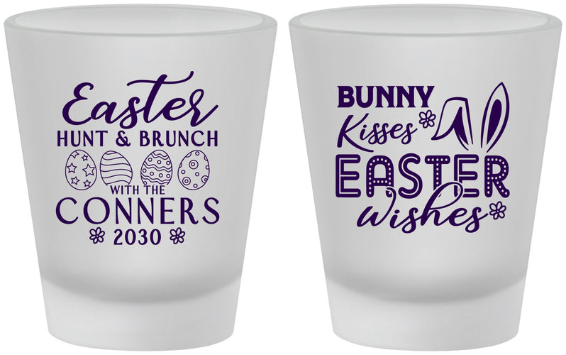 Custom Easter Frosted Shot Glasses - Bunny Kisses Eggs | 210014