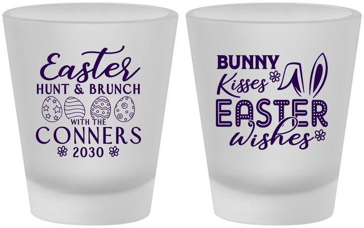 Custom Easter Frosted Shot Glasses - Bunny Kisses Eggs | 210014