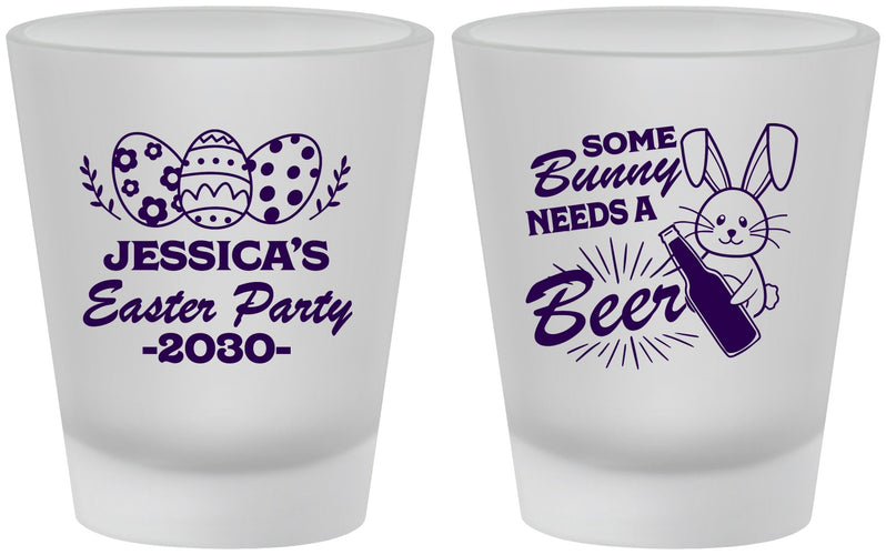 Custom Easter Frosted Shot Glasses - Bunny Needs A Beer | 210018
