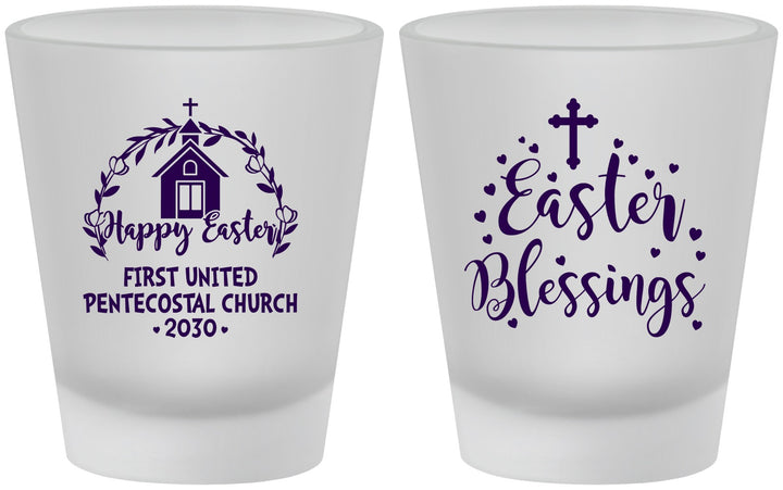 Custom Easter Frosted Shot Glasses - Easter Blessings Church | 210024