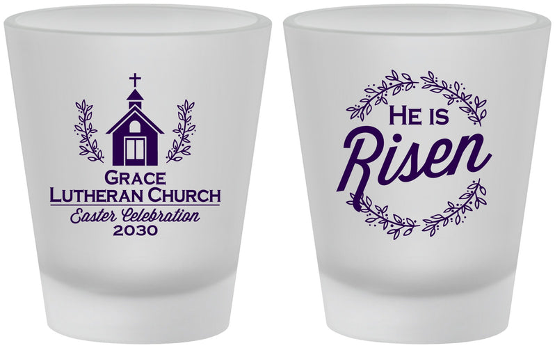 Custom Easter Frosted Shot Glasses - He Is Risen | 210026