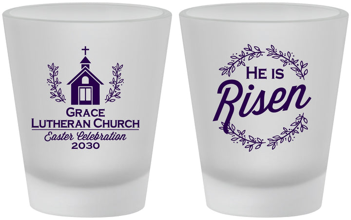 Custom Easter Frosted Shot Glasses - He Is Risen | 210026