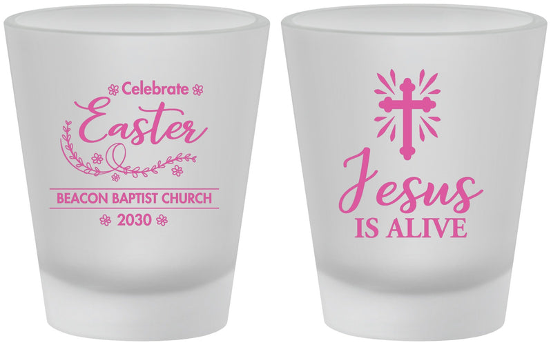 Custom Easter Frosted Shot Glasses - Jesus Is Alive | 210027