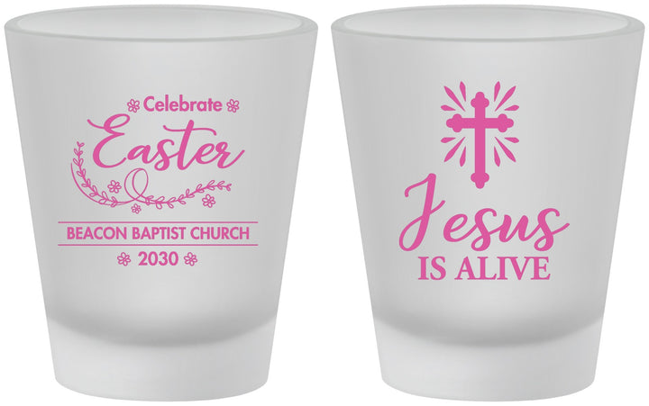 Custom Easter Frosted Shot Glasses - Jesus Is Alive | 210027