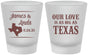 Custom Wedding Frosted Shot Glasses - Our Love Is As Big As Texas | 215