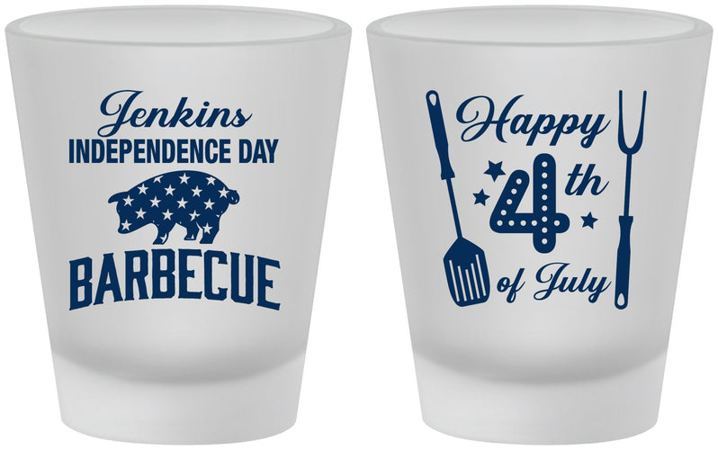 Custom 4th Of July Frosted Shot Glasses - Barbecue Bbq | 220001