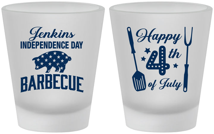 Custom 4th Of July Frosted Shot Glasses - Barbecue Bbq | 220001