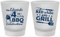 Custom 4th Of July Frosted Shot Glasses - Red White Grill | 220005