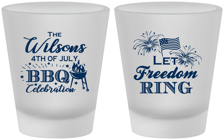 Custom 4th Of July Frosted Shot Glasses - Bbq Fireworks | 220009