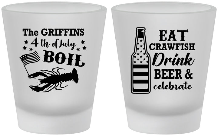Custom 4th Of July Frosted Shot Glasses - Crawfish Boil | 220012
