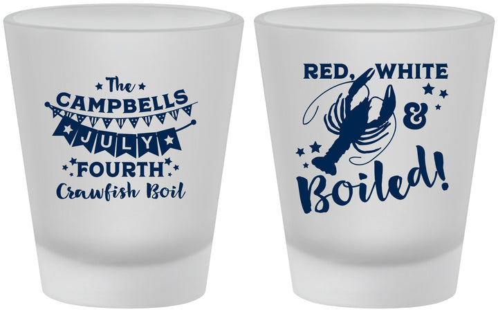 Custom 4th Of July Frosted Shot Glasses - Crawfish Boil | 220013