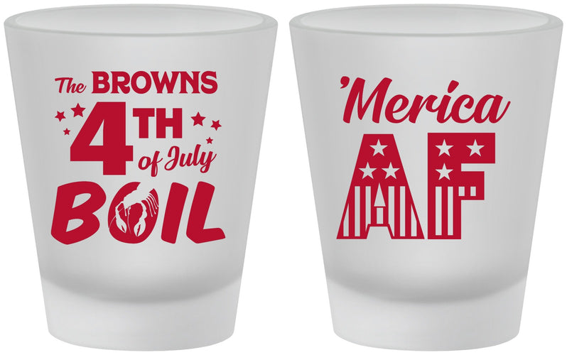 Custom 4th Of July Frosted Shot Glasses - Merica Af | 220014