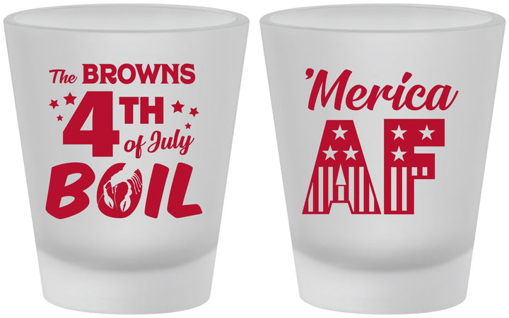 Custom 4th Of July Frosted Shot Glasses - Merica Af | 220014