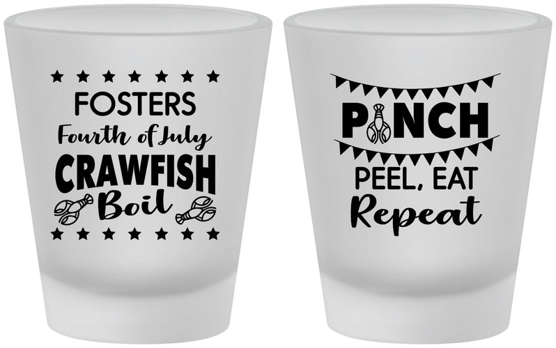 Custom 4th Of July Frosted Shot Glasses - Crawfish Boil | 220016