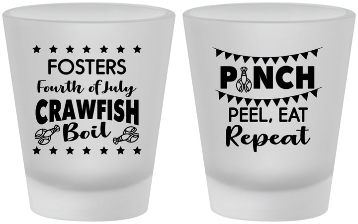Custom 4th Of July Frosted Shot Glasses - Crawfish Boil | 220016