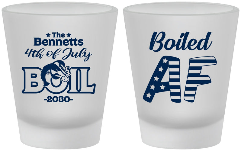 Custom 4th Of July Frosted Shot Glasses - Crawfish Boil | 220017