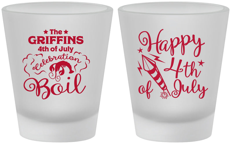 Custom 4th Of July Frosted Shot Glasses - Crawfish Boil | 220018