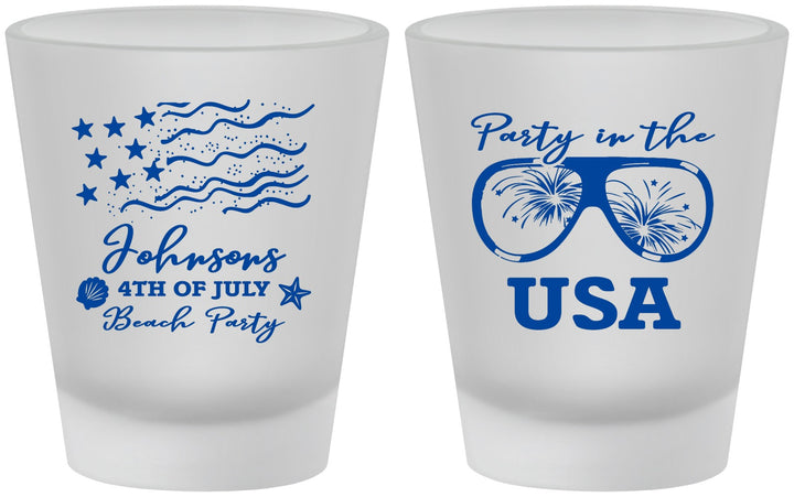 Custom 4th Of July Frosted Shot Glasses - Party In The Usa | 220023