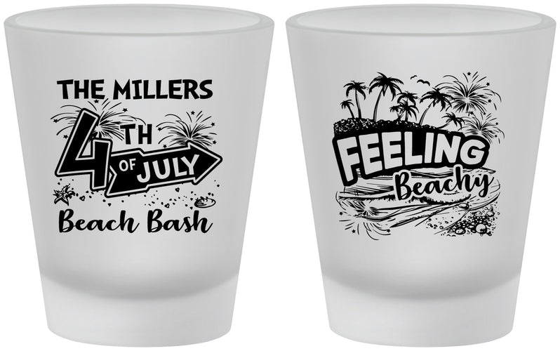 Custom 4th Of July Frosted Shot Glasses - Feeling Beachy | 220024