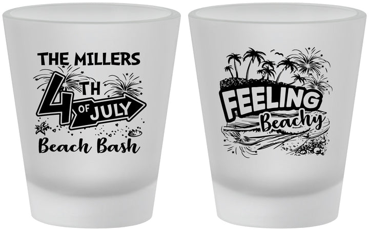 Custom 4th Of July Frosted Shot Glasses - Feeling Beachy | 220024