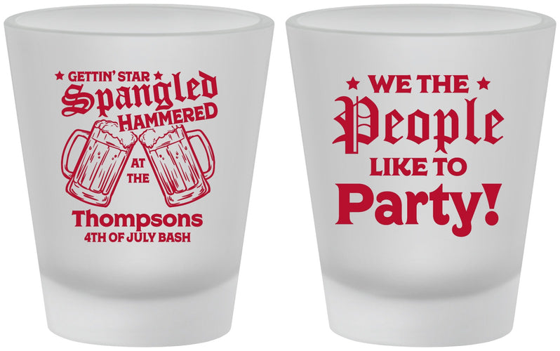 Custom 4th Of July Frosted Shot Glasses - We The People | 220030