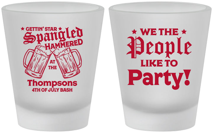 Custom 4th Of July Frosted Shot Glasses - We The People | 220030