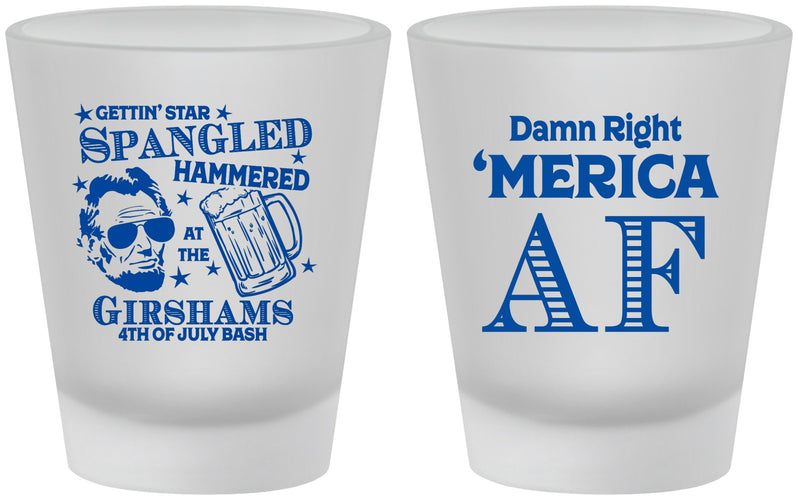 Custom 4th Of July Frosted Shot Glasses - Merica Af | 220031