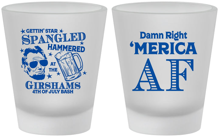 Custom 4th Of July Frosted Shot Glasses - Merica Af | 220031