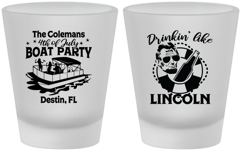 Custom 4th Of July Frosted Shot Glasses - Drinkin Like Lincoln | 220032