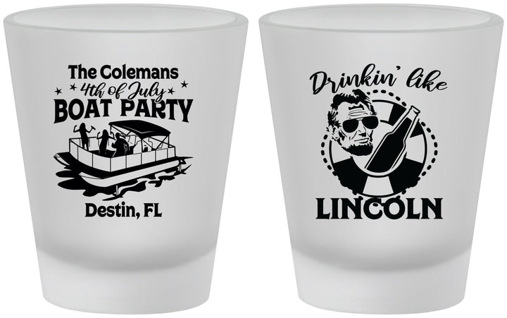 Custom 4th Of July Frosted Shot Glasses - Drinkin Like Lincoln | 220032