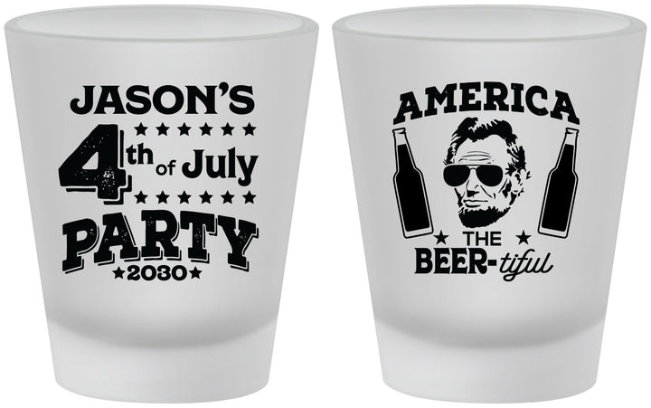 Custom 4th Of July Frosted Shot Glasses - Bbq Lincoln | 220036