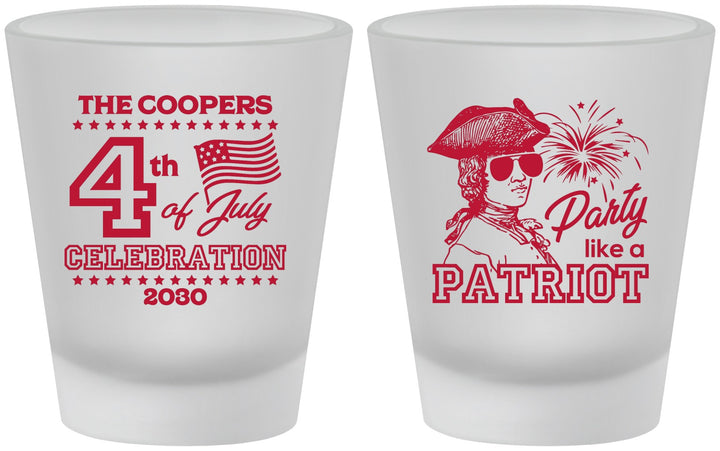 Custom 4th Of July Frosted Shot Glasses - Patriot | 220038