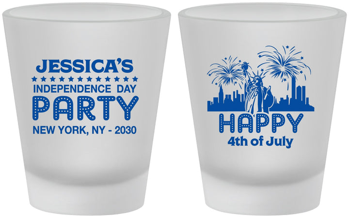 Custom 4th Of July Frosted Shot Glasses - New York | 220039