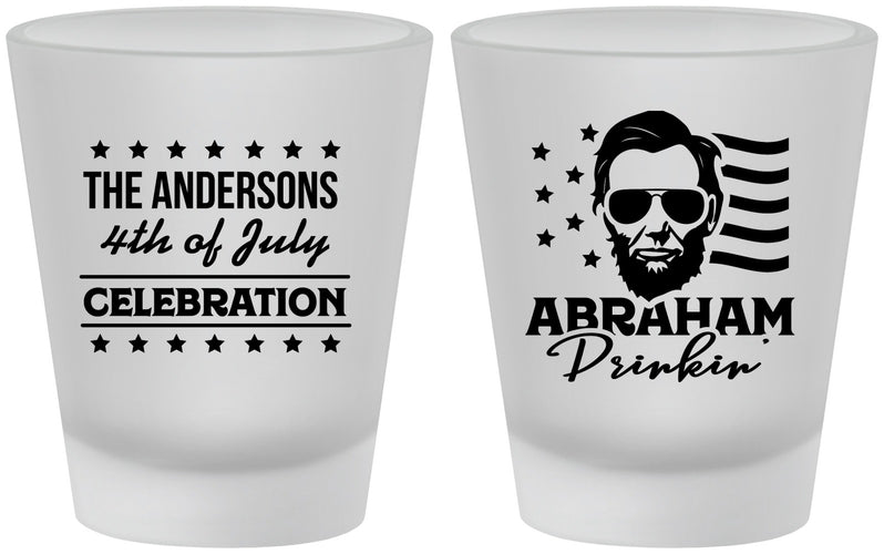 Custom 4th Of July Frosted Shot Glasses - Abraham Drinkin | 220044