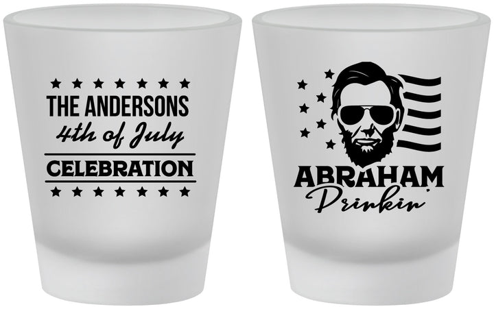 Custom 4th Of July Frosted Shot Glasses - Abraham Drinkin | 220044