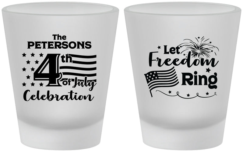 Custom 4th Of July Frosted Shot Glasses - Fireworks | 220048