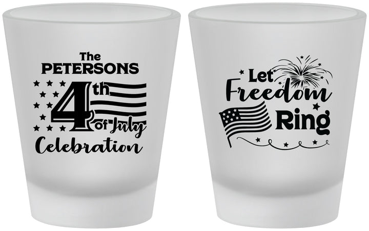 Custom 4th Of July Frosted Shot Glasses - Fireworks | 220048